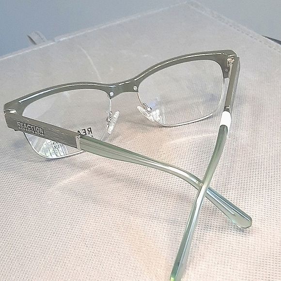 NEW Semi-Rimless Green Eyeglass Frame  glasses, prescription-ready 54-18-145 - Picture 5 of 6